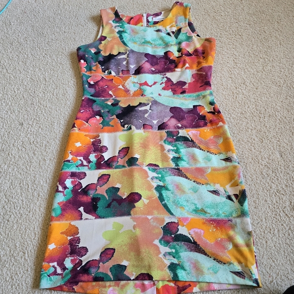 Calvin Klein Dresses & Skirts - 82. Calvin Klein Watercolor Floralcore Sleeveless Dress Size 10 Medium